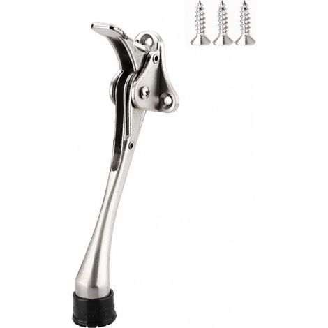 Butée de porte robuste en acier inoxydable, pour une utilisation intérieure et extérieure, pour portes lourdes, réglable, protection de porte et de poignée, 175 mm