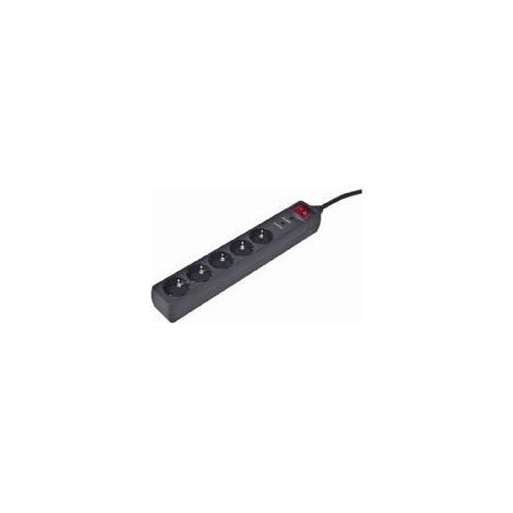 Gembird SPG5-C-15 - Parafoudre 5 connecteurs de sortie Câble de 4,6 m Noir (1/5)