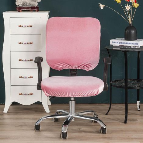 Housse Extensible Amovible Pour Chaise D&39ordinateur De Bureau Rose (1/5)