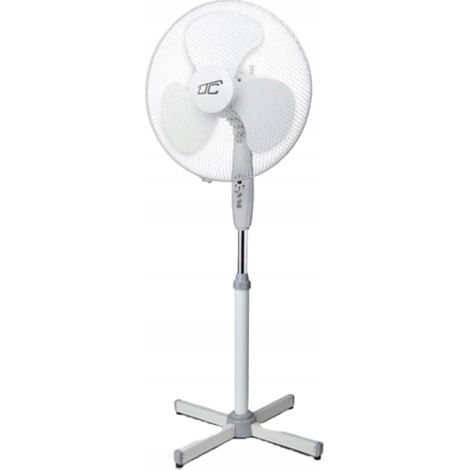 Ventilador de pie LTC de 16" y 50 W con control remoto, 3 modos, blanco, oscilación. (1/4)