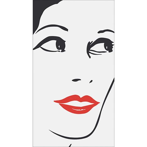 Sticker réfrigérateur et lave vaisselle, scarlette glam beauté féminine élégance intemporelle déco, 180 cm X 100 cm (1/4)