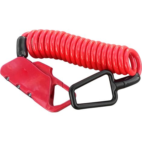 Cadenas à câble antivol K2N pour vélo, bagage, casque, extensible, code modifiable, rouge (1/5)