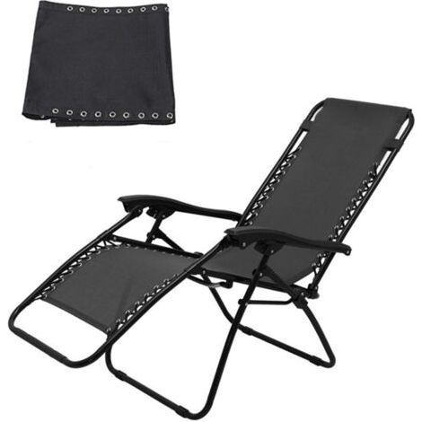 Housse de fauteuil inclinable 160 x 43 cm – Tissu noir résistant aux UV et à la moisissure – Compatible fauteuils standards (1/5)