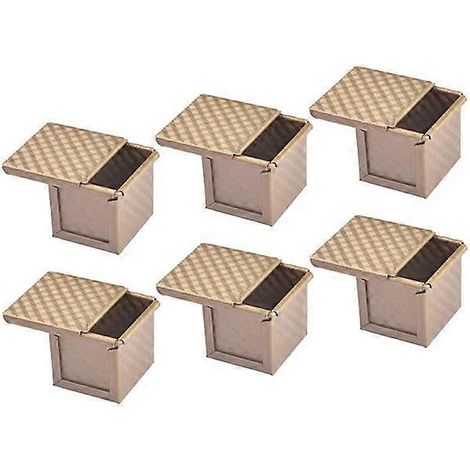 6X Square Covered Mold Bread Bread Pan Covered Non-stick Mini Water Cube Toast Box