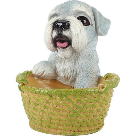 Ornement mignon en forme de chien, panier de rangement pour clés, statue de chiot pour salon, entrée ou bureau. (1/4)