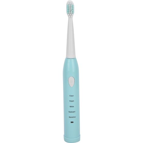 Brosse à dents électrique sonique étanche rechargeable USB pour adultes, bleue (1/5)