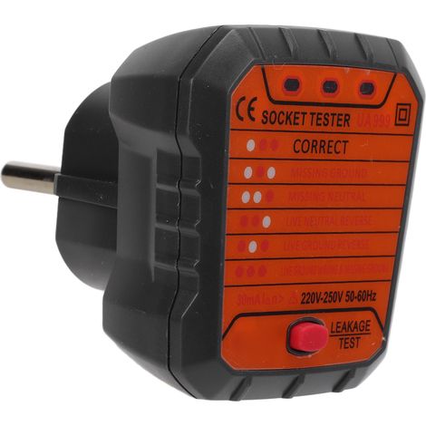 Testeur de prises multifonctions - Outil de diagnostic des pannes secteur pour la maintenance des prises électriques de bureau - UE (220 V 250 V) (1/5)