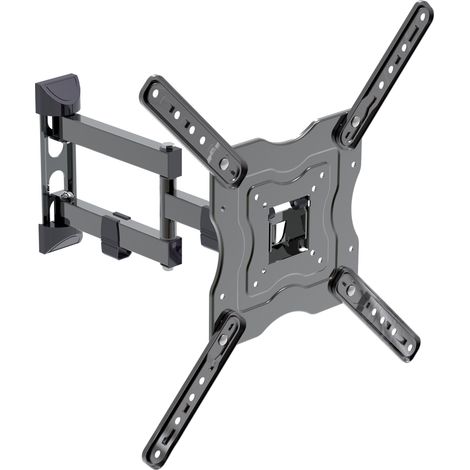 DIGIQUEST Staffa a parete, supporto TV reg. 3 snodi 2 braccio 23''/50'' ATC410,Nero, per migliorare la visuale del proprio tv