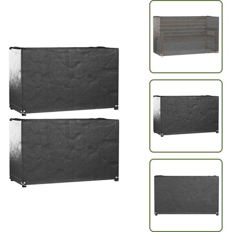The Living Store Copri Mobili Giardino 2pz 8 Occhielli 170x94x70 cm Rettangolare - Protezione per mobili da esterno