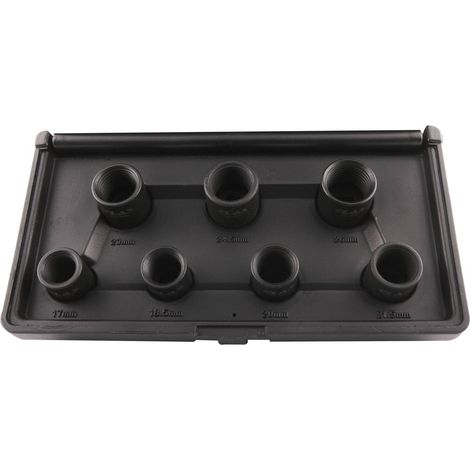 Coffret 7 douilles à choc à filetage inversé ø17 à 26mm 1/2" Cr-Mo pour écrous endommagés - OM 0630 - CLAS Equipements (1/3)