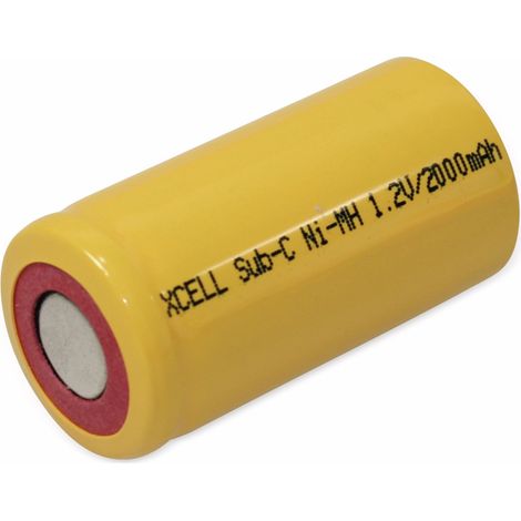 Batterie rechargeable NiMH Sub-C XCELL 2000 mAh, 1,2 V, 43x22,5 mm (1/2)