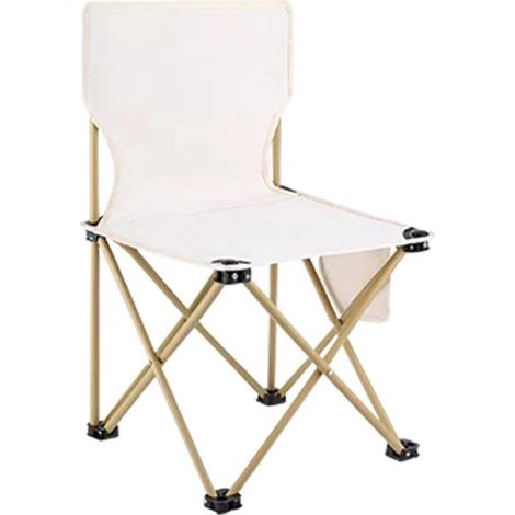 Chaise de pique-nique/camping ultra-légère et portable, de petite taille, couleur blanc crème, idéale pour l'extérieur et le camping. (1/5)