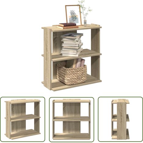 vidaXL Bücherregal 3 Böden Sonoma-Eiche 60x30x60 cm Holzwerkstoff (1/5)