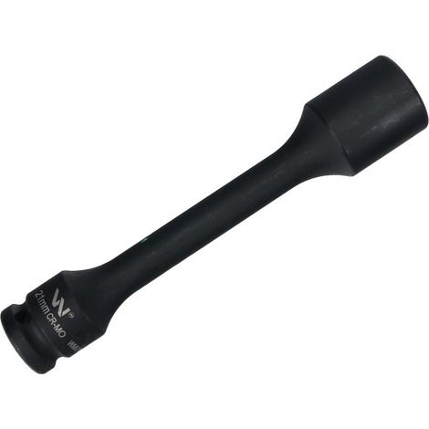 Vaso de impacto de 1/2", hexagonal delgado y muy largo, fabricado en acero CrMo de 21 mm, longitud 150 mm, utilizado en mecánica para llaves de impacto, Waryński (1/2)