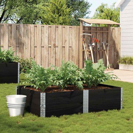 Teenpull – Pflanzkasten Schwarz 150x100 cm Massivholz Kiefer (1/5)