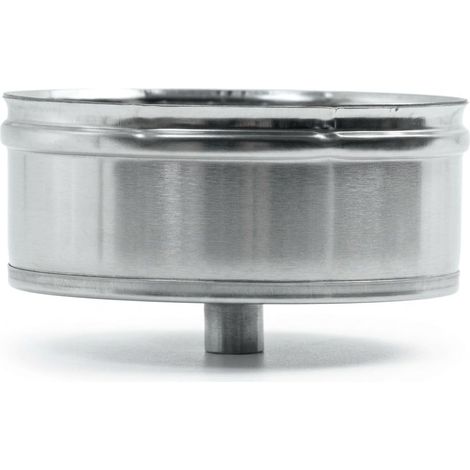 MAKA Tappo Condensa per Canna Fumaria in Acciaio Inox, Tappo con Scarico 3/4 Gas per Raccolta Condense, Monoparete AISI 304 Ø 160 mm (1/5)