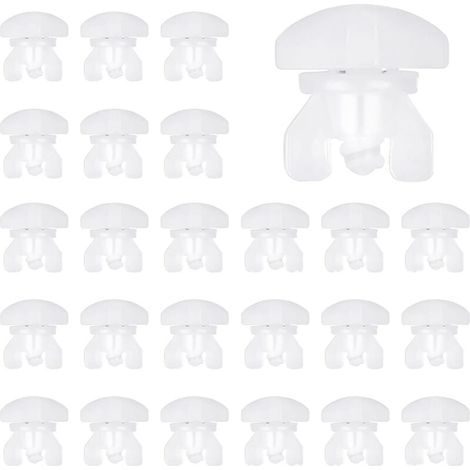 Bardusch Rouleaux de Rail de Rideau,20 PCS Arrêts de Tringle à Rideau Bouchons de Tringle Bouchons de Rideau Rail de Draperie en Plastique Glisseur Coulissant Accessoires de Remplacement (1/5)