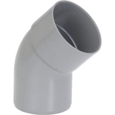 Coude PVC Mâle Femelle 45° - Diamètre 100 mm - Pour Raccordement Tuyauterie Intérieure - 1 Pièce (1/2)