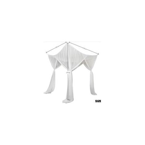 Moskitonetz für Himmelbett 190 x 210 x 240 cm – Weißes Polyester – 4 Öffnungen für einfachen Zugang – Schnelle Montage mit Haken (1/5)