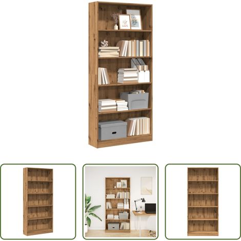 Bücherregal Holz - Bücherregal Artisan-Eiche 80x24x176 cm Holzwerkstoff (1/5)