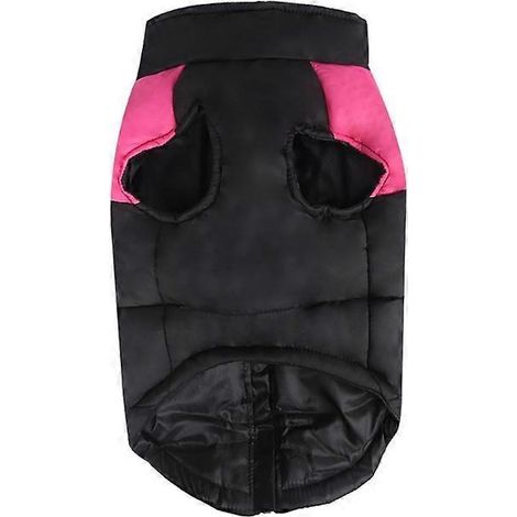 Winterhundemantel, Farbblock, wasserdichte Jacke, Schneeanzug, winddicht, 4XL, rot/rosa.