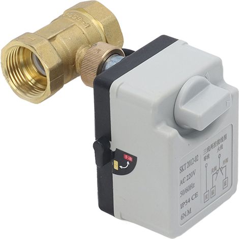 Motorisiertes Kugelventil, 3-adrig, 2-Punkt-Steuerung, 1-Position, 2-Wege, automatisch/manuell, DN25, 220 V Wechselstrom (1/5)