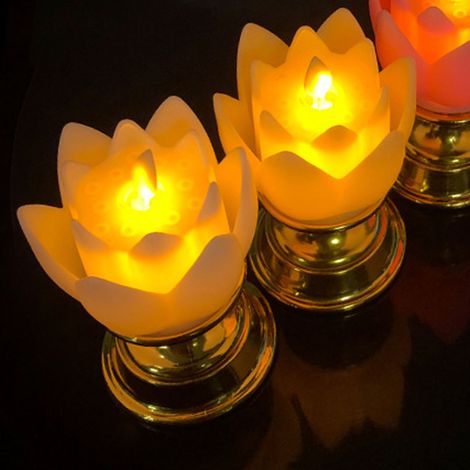 Lampe Lotus LED - Lampe Buddha Éclairée Multicolore - Plastique Durable, Alimentation AAA, Ambiance Zen Sacrée - Pour Salon, Bureau ou Méditation (1/4)