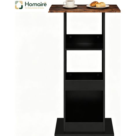 Schwarzer Esstisch mit Stauraum in Schwarz 60 x 60 x 109 cm HOMAIRE (1/5)
