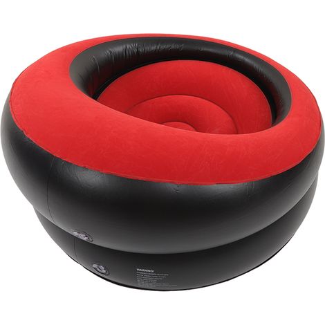 Canapé gonflable floqué, fauteuil gonflable simple pour salon, chambre, coin lecture, bureau, balcon, voyage, rouge (1/5)