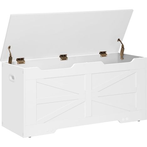 Banc de Rangement, 100 cm Coffre de Rangement, Blanc (1/5)