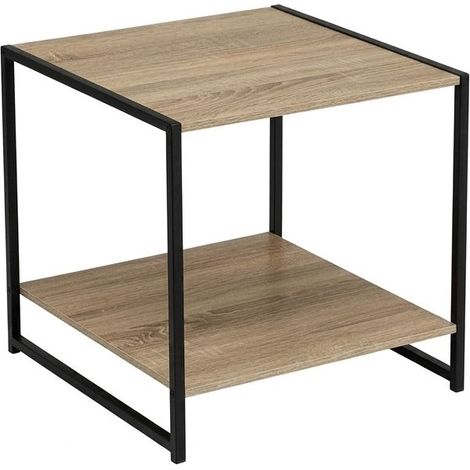 Tavolo Urban Quadrato Moderno Legno e Metallo Soggiorno Salotto 50x50x50cm (1/5)