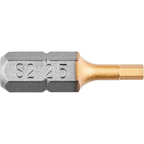 Puntas de destornillador hexagonales de 2,5 x 25 mm, 2 unidades. (1/2)
