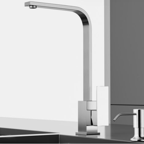 Tuyau d'alimentation en eau brossé, robinet de cuisine, mitigeur de cuisine, eau chaude et sèche (1/4)