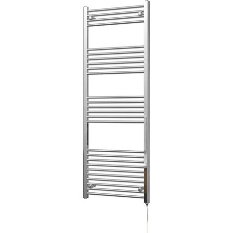 Zennor - Chrome Electric Towel Rail H1600mm x W600mm Straight 500w Standard (1/3)