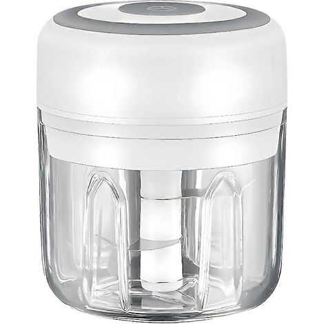 ROSE - Mini robot culinaire électrique et hachoir à ail - 250 ml, chargement USB, 3 lames - Idéal pour hacher les légumes et les poivrons (1/4)