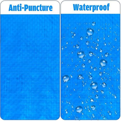 Swimming Pool Floor Mat, Blue Foldable Waterproof Rectangular Pool Mat, Floor Mat for Outdoor Swimming Pool, Floor Pool Mat, 445x100mm (1/2)