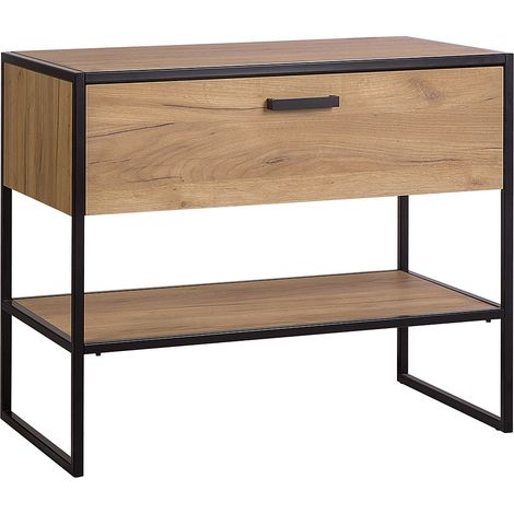 Waschbeckenunterschrank Industrial-Design MANHATTAN-56 in Gold Craft Oak/schwarz B/H/T ca. 90/75/50cm (1/5)