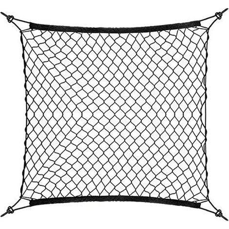 1 Gepäcknetz aus Nylon für den Kofferraum, 70 x 70 cm, schwarz, universell für Pkw, SUVs und Transporter (1/5)