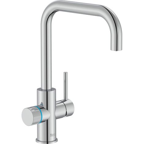 Grifo de cocina ROCA Aquafy 2 vías con filtro de agua 5 etapas - Caño recto, Cromo (1/2)