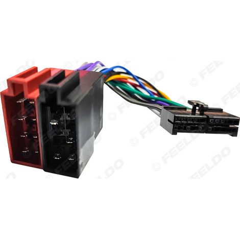 Câble adaptateur double extrémité 20 broches vers ISO pour l'automobile (General Motors) permettant de convertir les cordons d'alimentation, les adaptateurs et les câbles de radio CD.