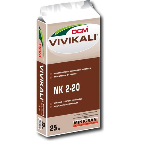 DCM Vivikali engrais organique 25 kg engrais potassique, engrais pour légumes, engrais d’automne pour gazon