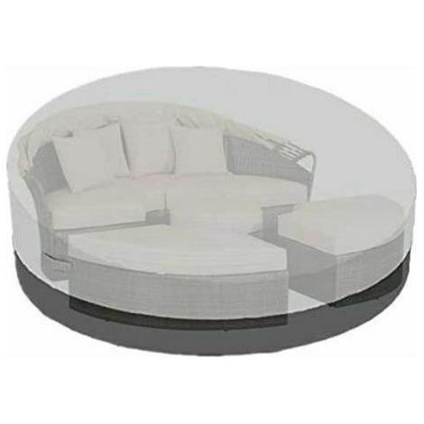 Housse de chaise longue ronde pour canapé - lit avec sangles et poignées, housse de pare-soleil imperméable extérieure, housse de lit de jardin imperméable, housse de chaise longue ronde Oxford 210D (1/4)