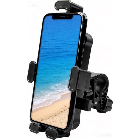 Support Telephone, Support Telephone Trotinette Electrique 360° Universel Scooter Électrique, Porte Telephone Velo Installation Clip Rapide Rotation Antivibration pour Guidon, Noir (1/5)