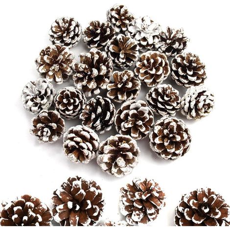 32 Mini-Weihnachtszapfen, kleine, natürliche Kiefernzapfen, 3–4 cm (1/5)