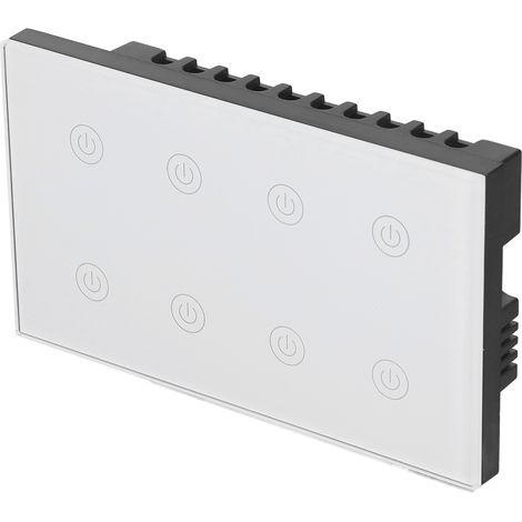 Touch-Lichtschalter, 8-fach, intelligenter WLAN-Wandschalter, kompatibel mit Google Home, AC100–240 V (1/5)