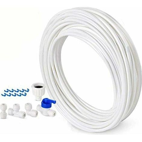 Tubo di alimentazione dell'acqua da 10 m - Kit di collegamento per frigorifero a doppia porta in stile europeo - Diametro di 6,3 mm (1/5)