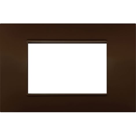 Placca 3 moduli marrone chiaro compatibile Vimar Plana