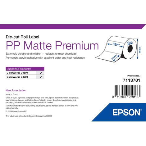 Epson 7113701 etichetta per stampante Bianco Etichetta per stampante autoadesiva