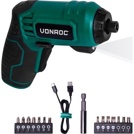 Akku-Schrauber – 4 V – Inkl. 14-teilgem Bit-Set, USB-C-Ladekabel und Aufbewahrungstasche