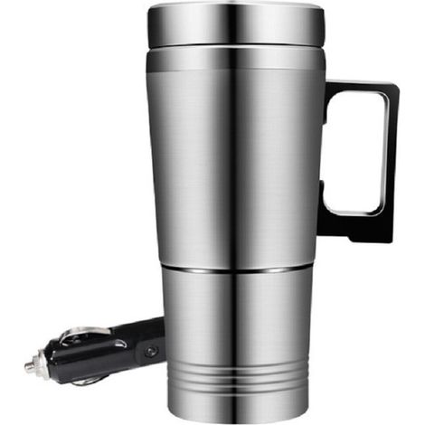 Bouilloire de voyage en acier inoxydable pour voiture 12 V 24 V, tasse chauffante électrique pour véhicule